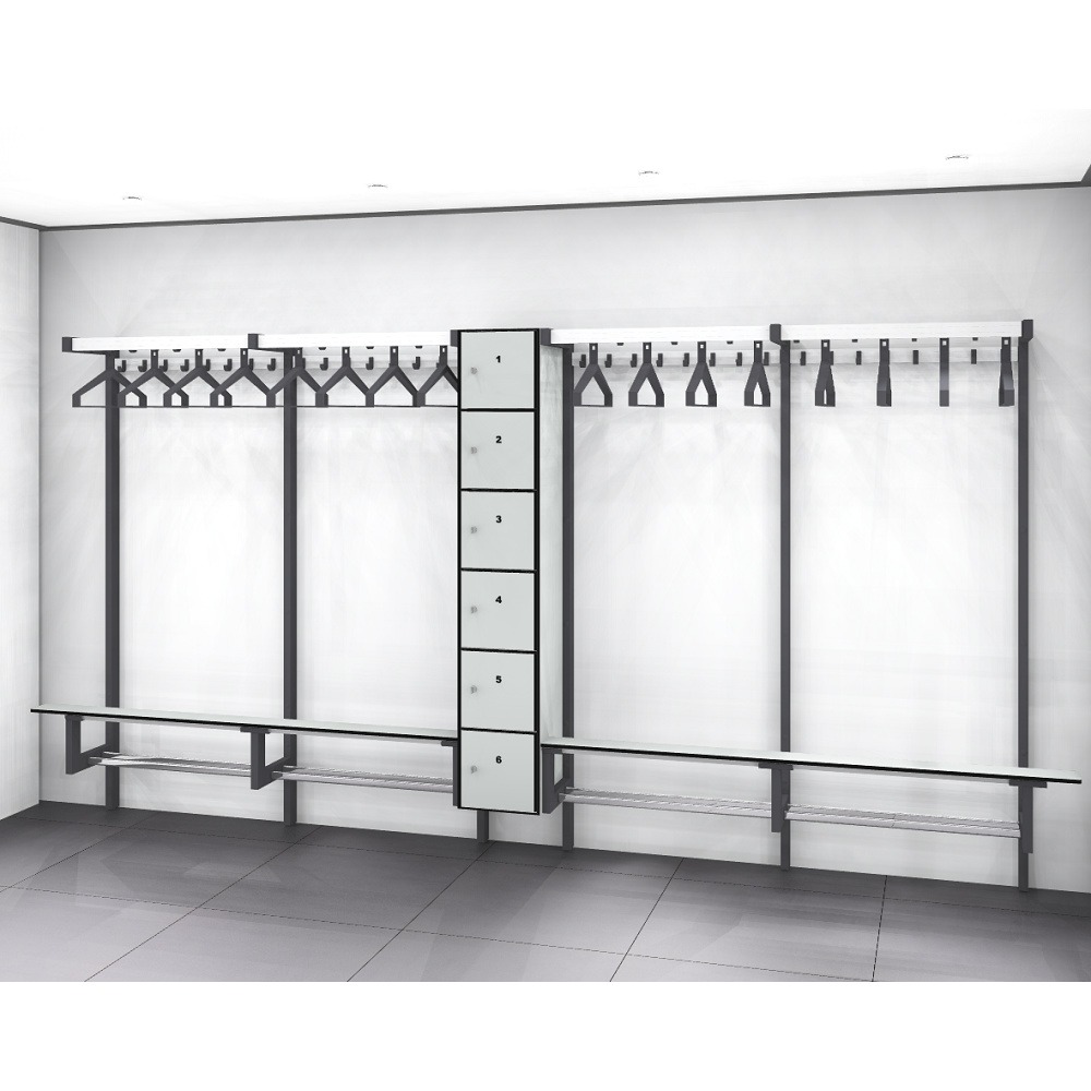 Kupan brandweergarderobe met verticale persoonlijke lockers