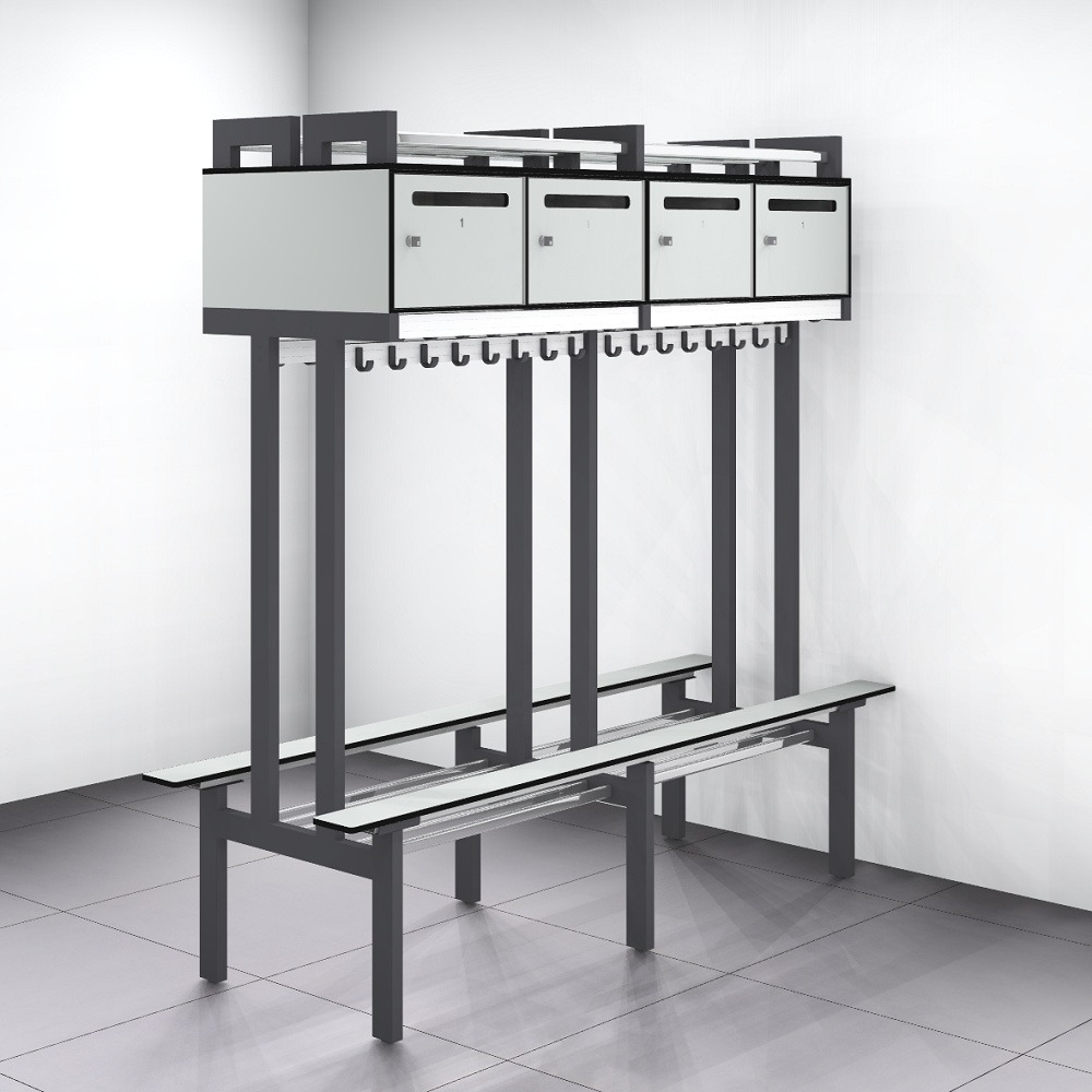 Vrijstaande brandweergarderobe met persoonlijke lockers