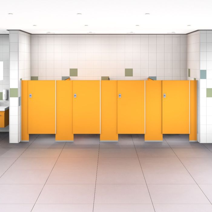 Vorderansicht der Kupan Kids Kabine Essence T1-FC – kinderfreundliche WC-Trennwand	Vorderansicht Kids Kabine Essence T1-FC – sicher für Kinder Kindvriendelijke toiletcabine Kupan Essence T1-FC vooraanzicht	Vooraanzicht Kids Cabine Essence T1-FC – kindvrie