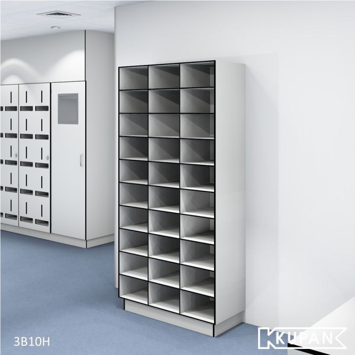 Schuh Schrank 10 x X
Schuh Schrank labor reinraum

Material: Kompakt-HPL
10 bis 30 Fächer
Maße: von 276 bis 1050 x 400 x 1920mm (L x B x H)
Fach Höhe: 173 mm
Fach Breite: 250 mm