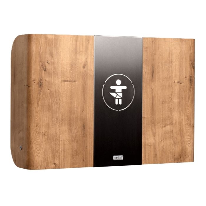 Baby verschoontafel / Wand commode KawaQ Oak+Stainless steel