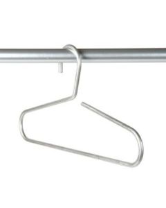 Hygiënische RVS kledinghanger voor foodindustrie (vlees, vis, zuivel), farmacie en cleanrooms. Past op Ø33,7 mm buis. Levertijd: ca. 15 werkdagen