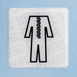 Domed Sticker for disposable overall