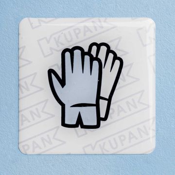 3D Aufkleber für einweg Handschuhe