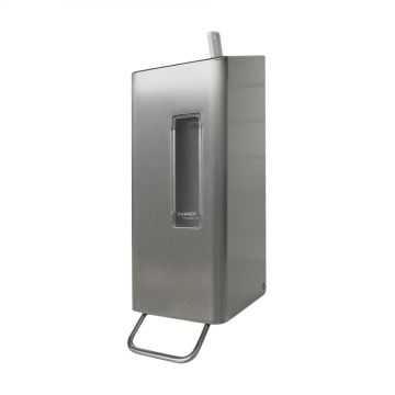 zeepdispenser, RVS zeepdispenser, wandmontage, SanTRAL zeepdispenser, anti-fingerprint, hygiëne, navulbare zeepdispenser, sanitaire accessoires, zeepdispenser 600 ml