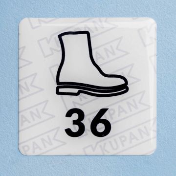 3D Aufkleber für Verfügbare Stiefel Größen