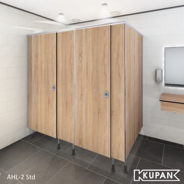 Sanitaire wanden voor toiletcabines met Soft close, Trespa, Fundermax, Formica , HPL