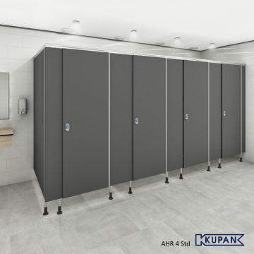 Sanitaire toilet wanden met softclose Fundermax Trespa Volkern