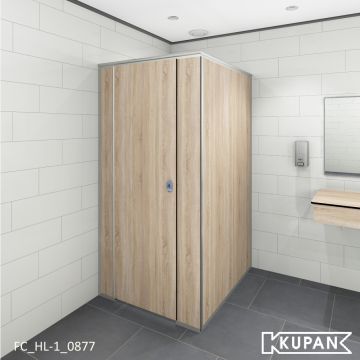 Sanitaire scheidingswanden direct op de vloer voor privacy voor unisex