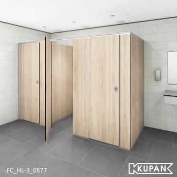 Sanitaire cabine wanden direct op de vloer