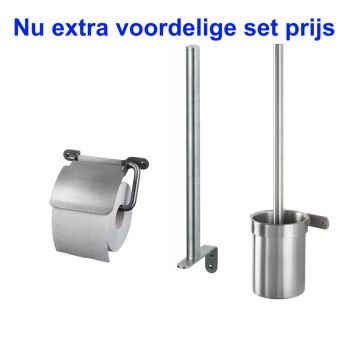 Korting set-prijs.
Haceka IXI RVS toiletset, Haceka IXI toiletrolhouder met klep 1208464
Haceka IXI toiletborstelset met houder 1208474
Haceka IXI toiletrolhouder stang  1208487
