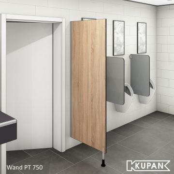 Spatwand PT 750 , Kupan PT750 sanitaire scheidingswand vooraanzicht