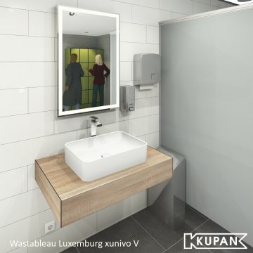 Wastafelmeubel Xuniva Hansgrohe Vollkern, compact Hpl, Trespa, Fundermax, Formica
