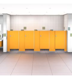 Vorderansicht der Kupan Kids Kabine Essence T1-FC – kinderfreundliche WC-Trennwand	Vorderansicht Kids Kabine Essence T1-FC – sicher für Kinder Kindvriendelijke toiletcabine Kupan Essence T1-FC vooraanzicht	Vooraanzicht Kids Cabine Essence T1-FC – kindvrie