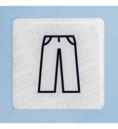 Domed Sticker for available Pant sizes