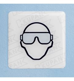 Domed Sticker for safety glasses