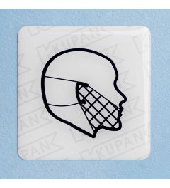 Domed Sticker for beard cover