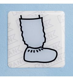 Domed Sticker for disposable overboot