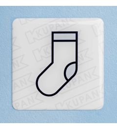 Domed Sticker for disposable sock