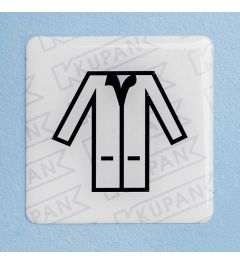 Domed Sticker for disposable coat