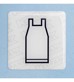 Domed Sticker for disposable apron