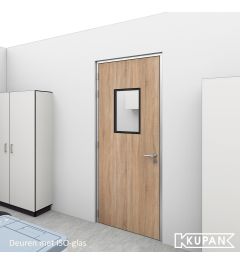 Waterbestendige binnendeur met Flush gemonteerd ISO-glas