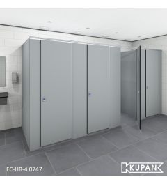 Sanitaire wanden toiletcabines direct op de vloer