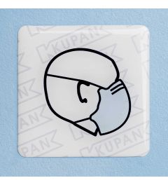 Domed Sticker for Face masks with ear loops
