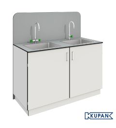 Lab spoelunit met Watersaver BT 414 en BT 614 kranen – kopse opstelling