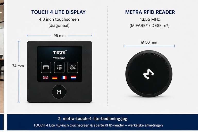 Metra TOUCH 4 Lite 4,3-inch touchscreen met aparte RFID-reader
